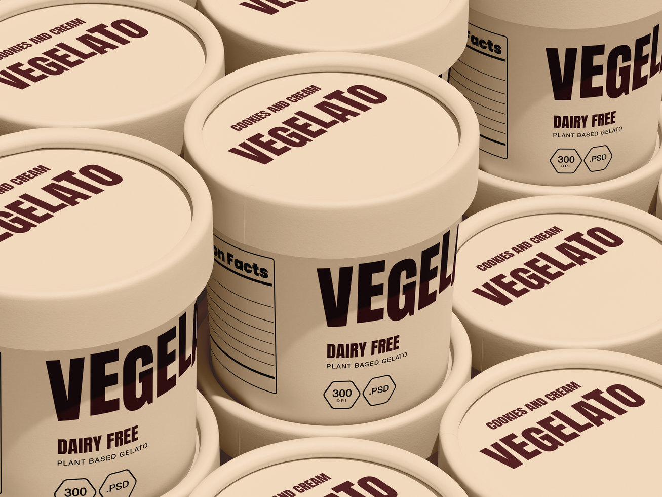 Realistic Cup Bucket Container 3D Mockup psd