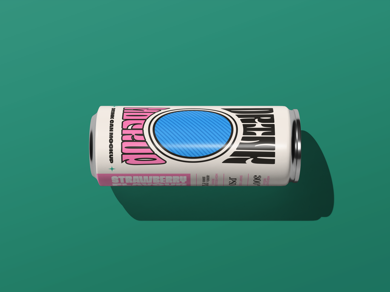 Realistic Drink Can Mockup 3D Render psd