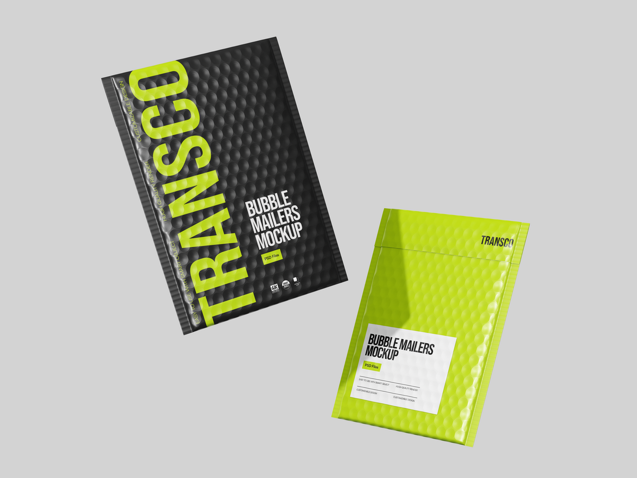 Bubble Mailer Envelope Bag 3D Render Mockup psd