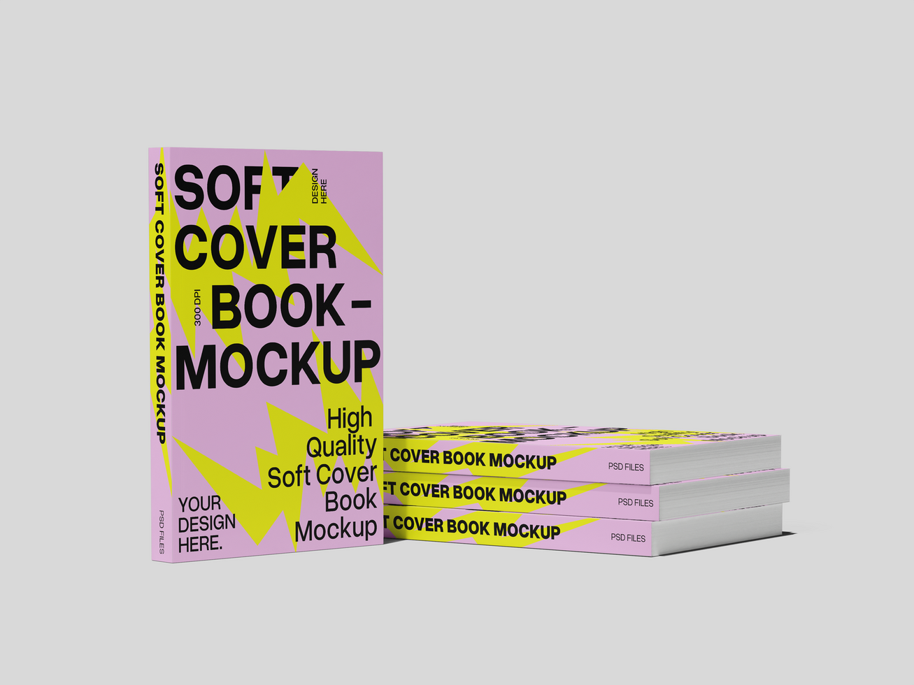 Realistic Soft Cover Book 3D Mockup psd