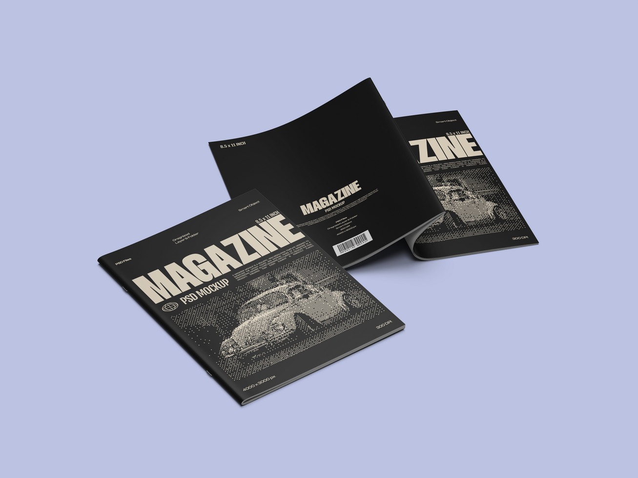 Magazine Mockup 3D Render psd
