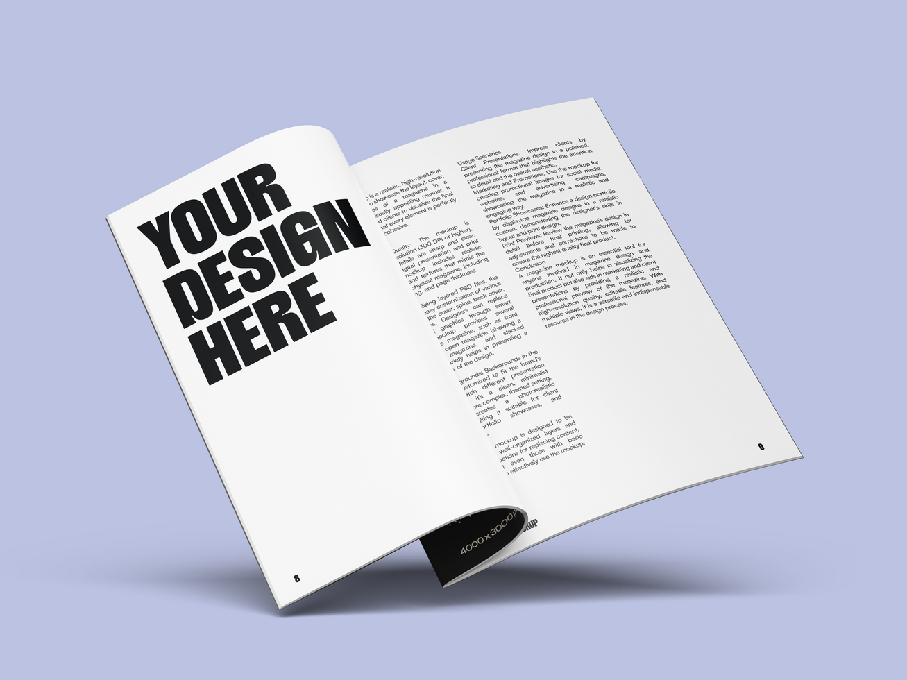 Magazine nside Page View 3D Mockup psd