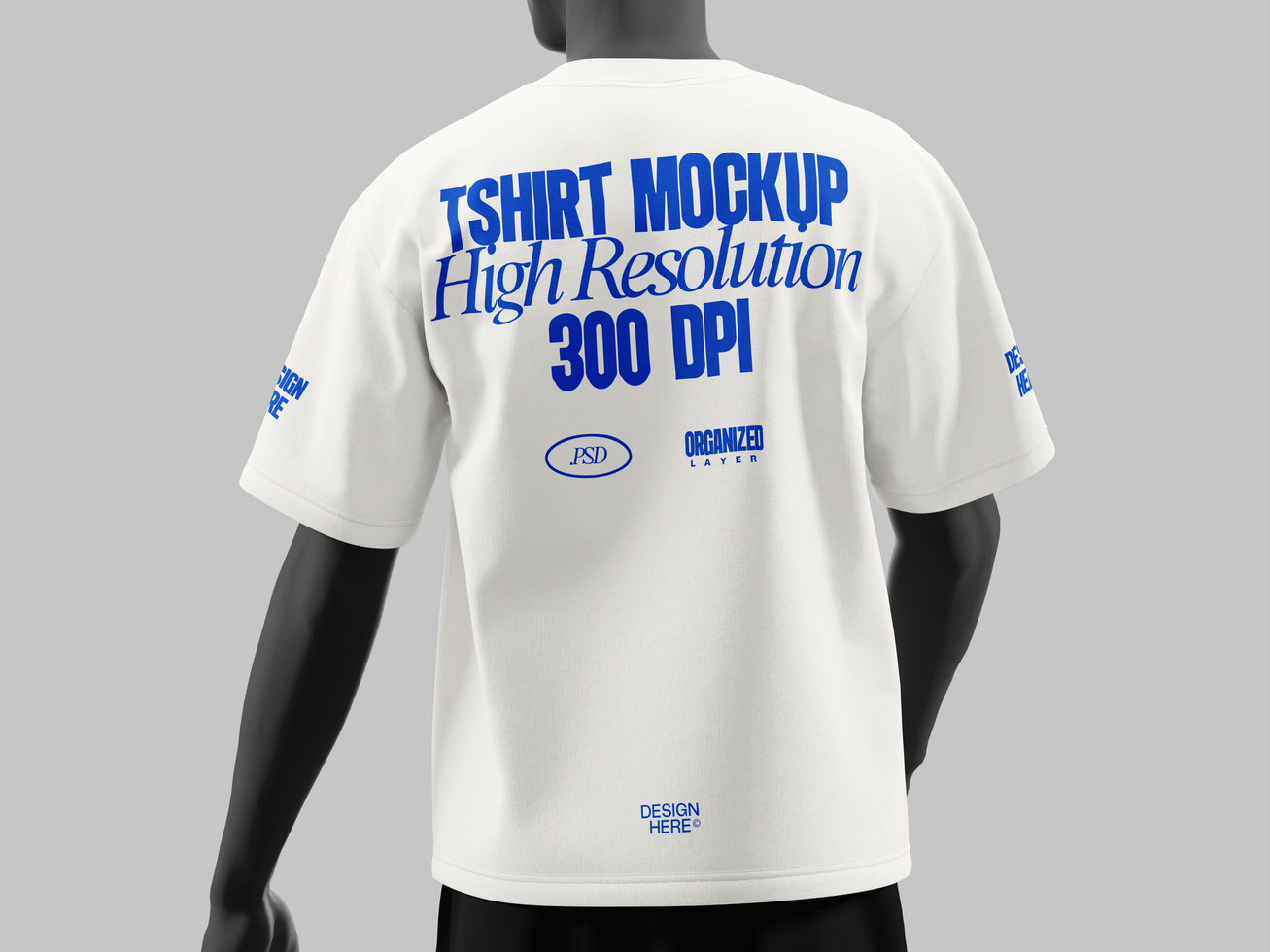 Realistic Oversized T-Shirt 3D Mockup psd