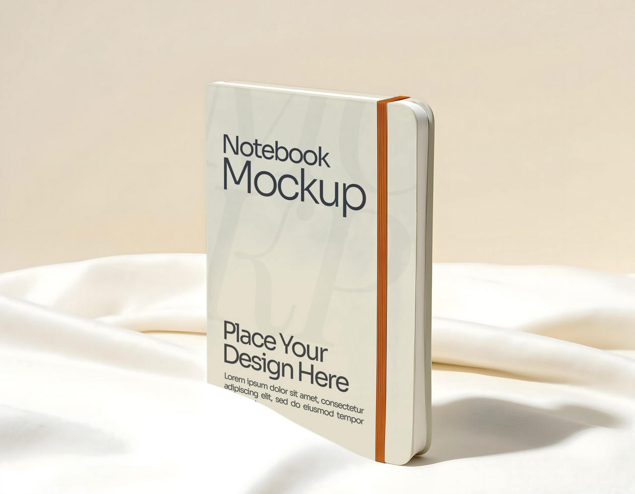 Notebook Mockup with fabric decoration psd
