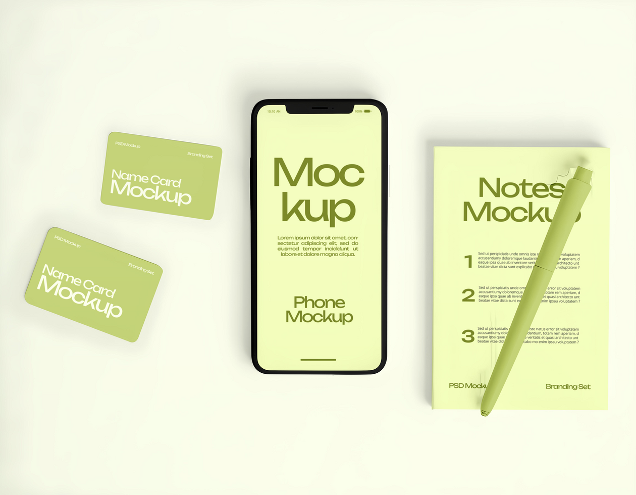 phone and note Branding Identitiy Mockup psd