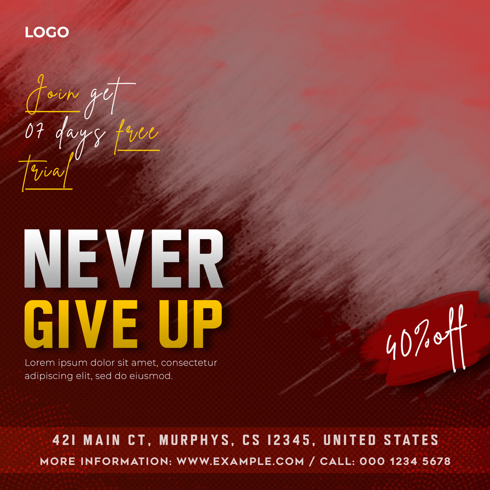 Gym and fitness social media post banner template design psd