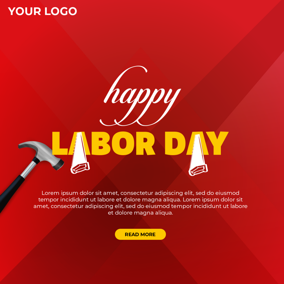 Square Size Labor Day Social Media Banner Design Template psd