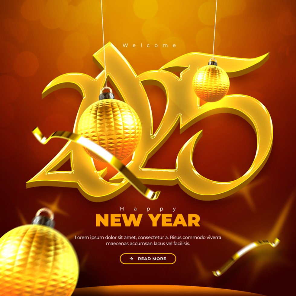 Happy New Year 2025 Social Media Banner Template Design psd