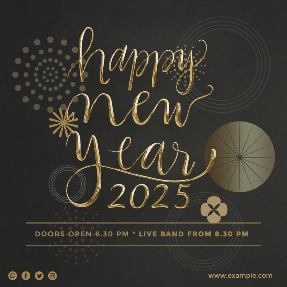 Happy New Year 2025 Social Media Banner Template Design psd