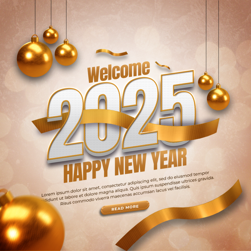Happy New Year 2025 Social Media Banner Template Design psd