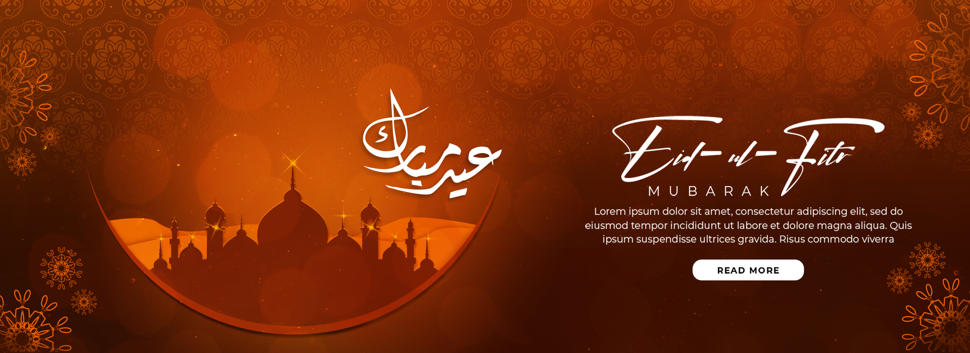 Happy Eid al Fitr Mubarak Square Banner Ad Design Template psd