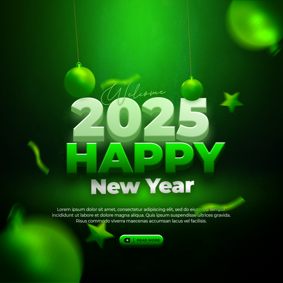 Happy New Year 2025 Social Media Banner Template Design psd