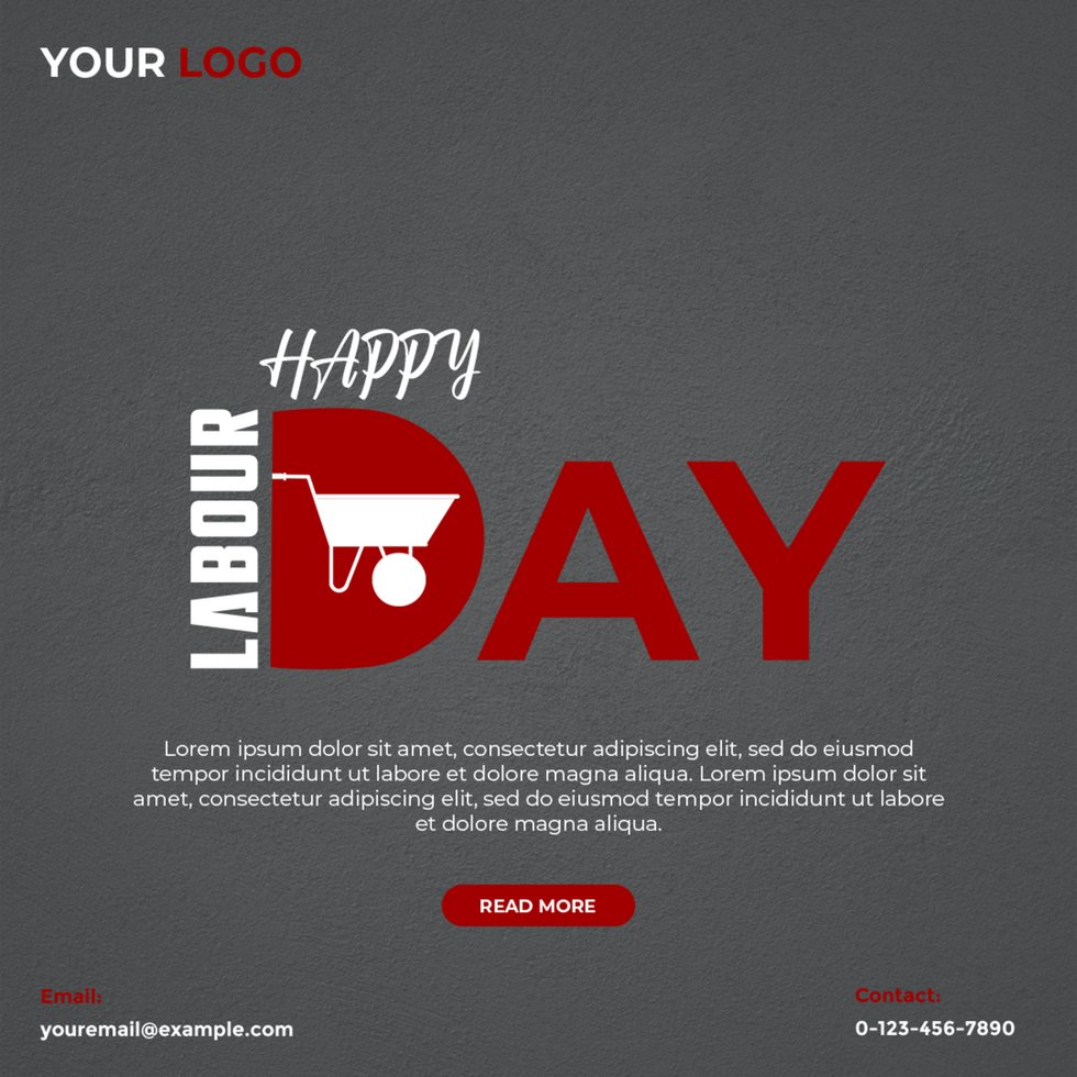 Labour Day Banner Design Template for Social Media psd
