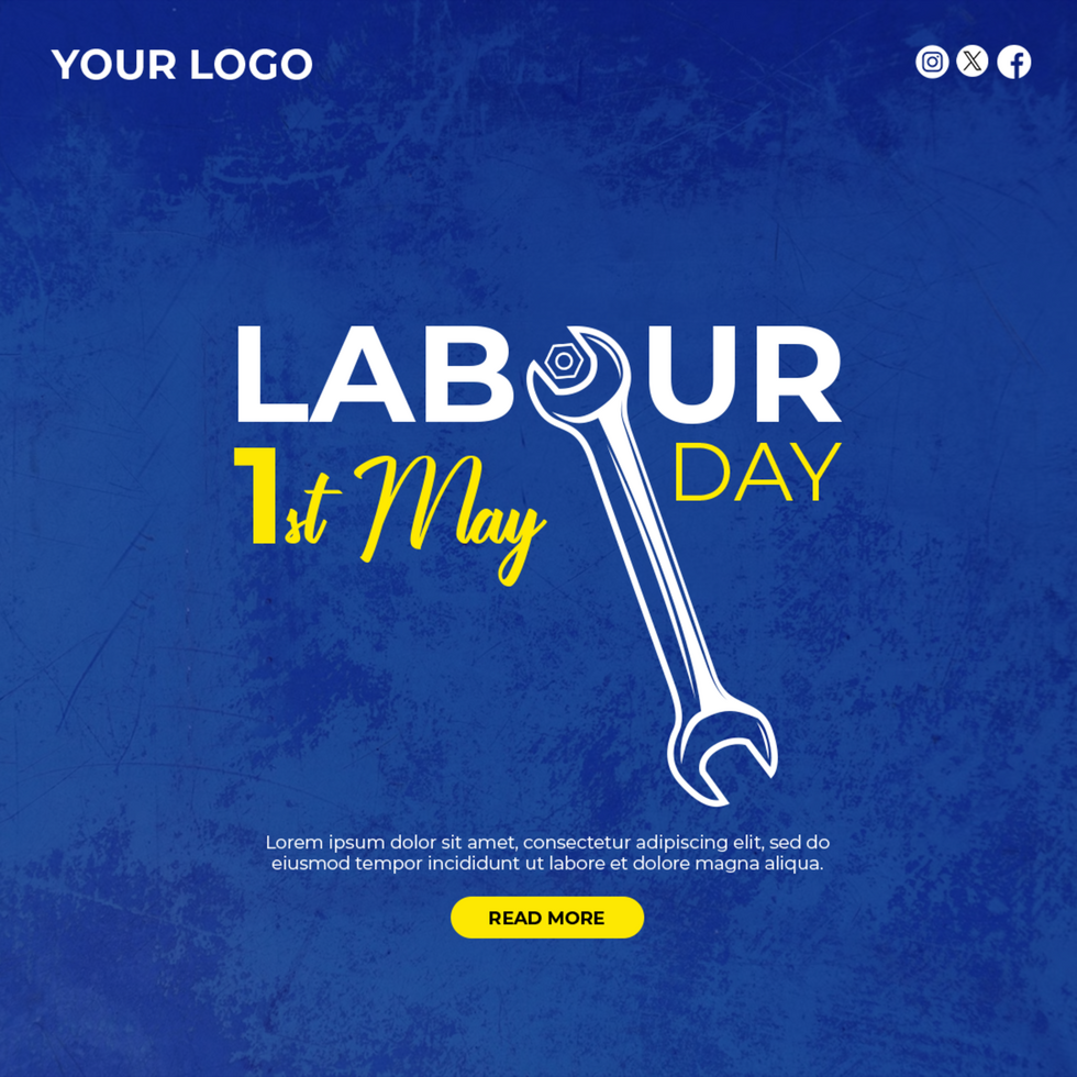 Happy Labor Day Square Banner Design Template for Social Media psd