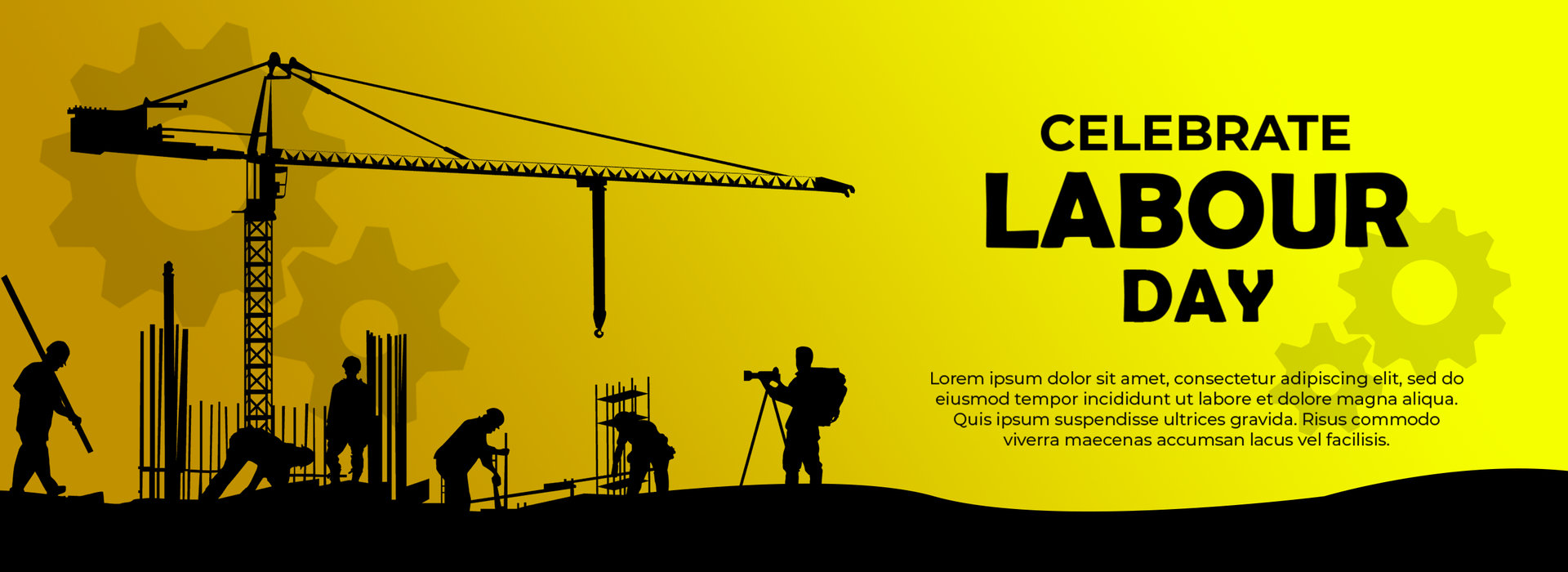 Social Media Horizontal Banner Template Design for 1st May labor Day psd