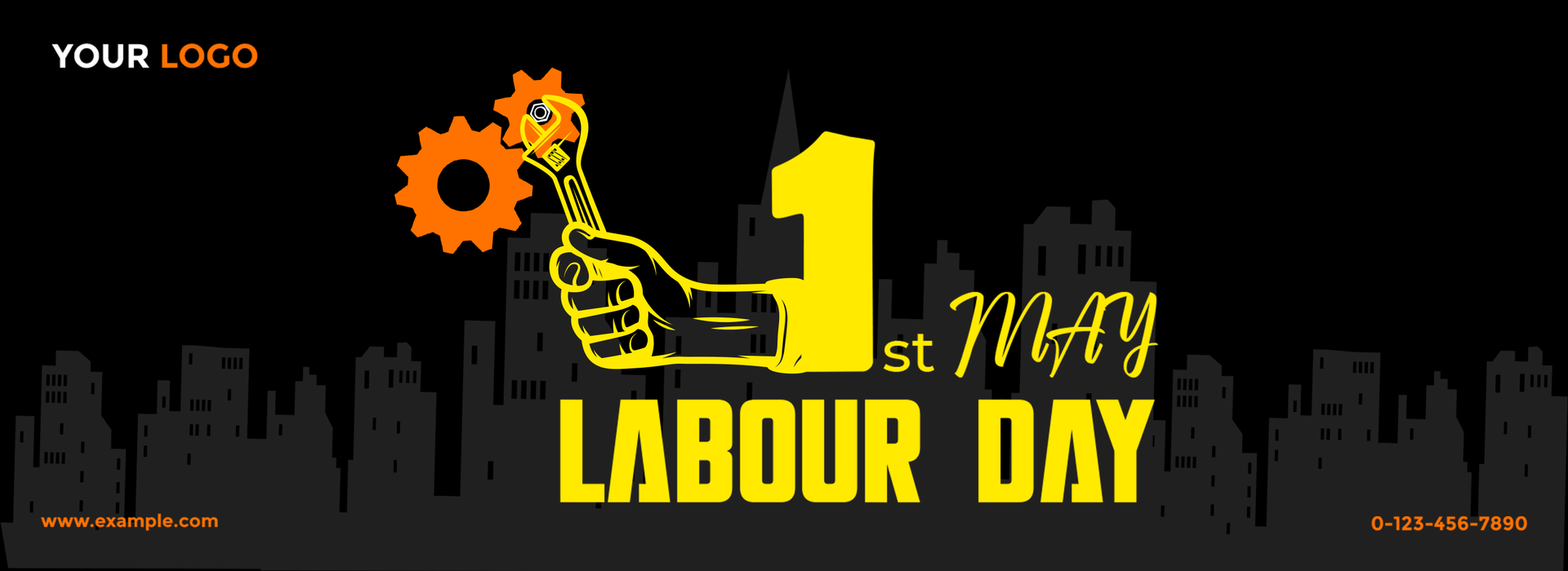 Labor Day Horizontal Banner Design Template psd