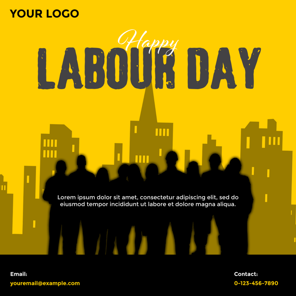 Square Size Labor Day Banner Design Template for Social Media psd