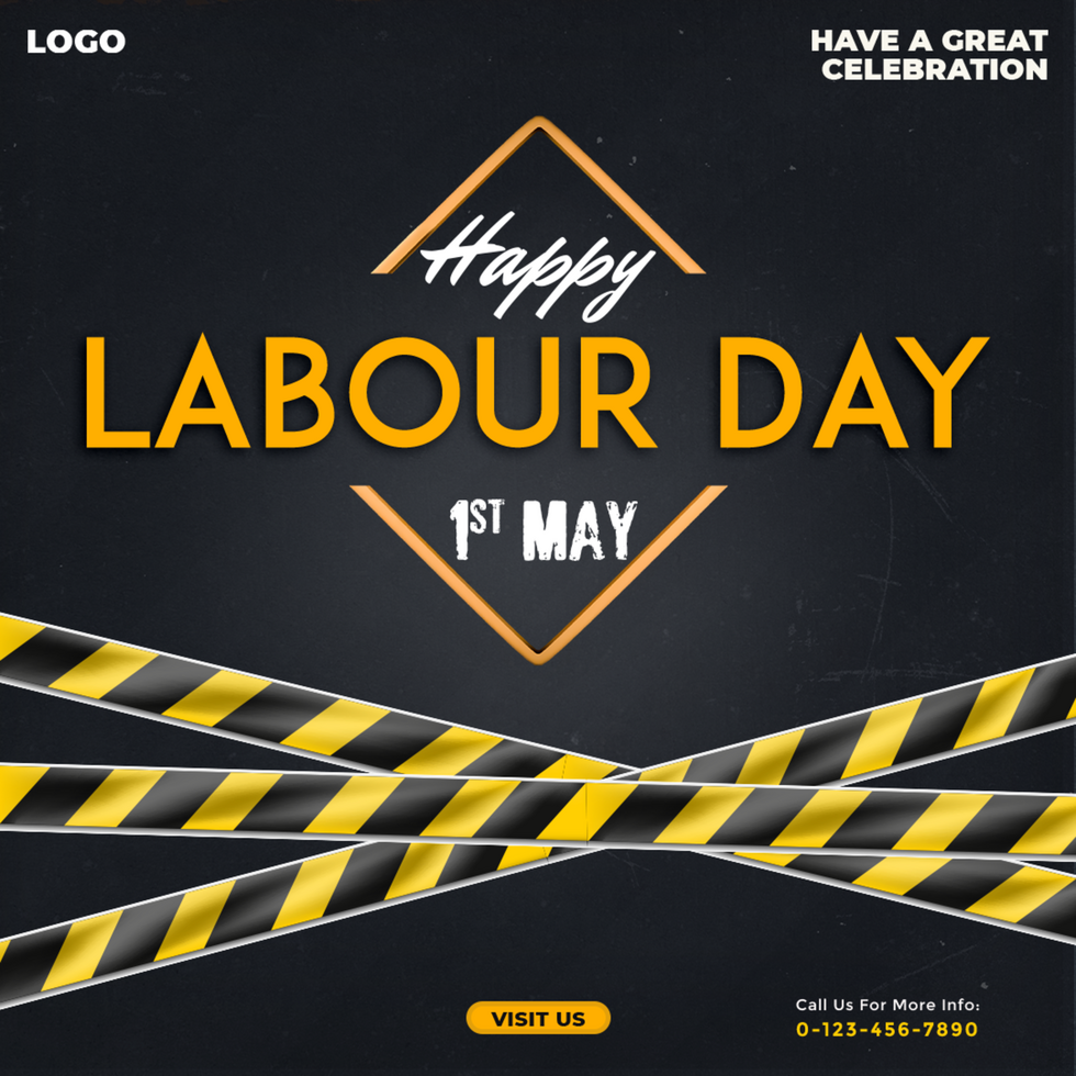 Work in progress Happy Labor Day Social Media Square Banner Design psd