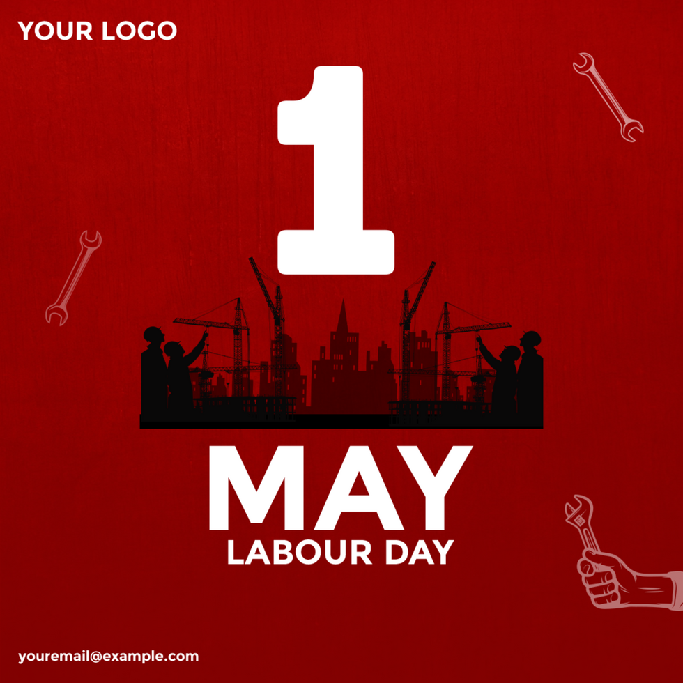 1st May Happy Labor Day Square Banner Design Template psd