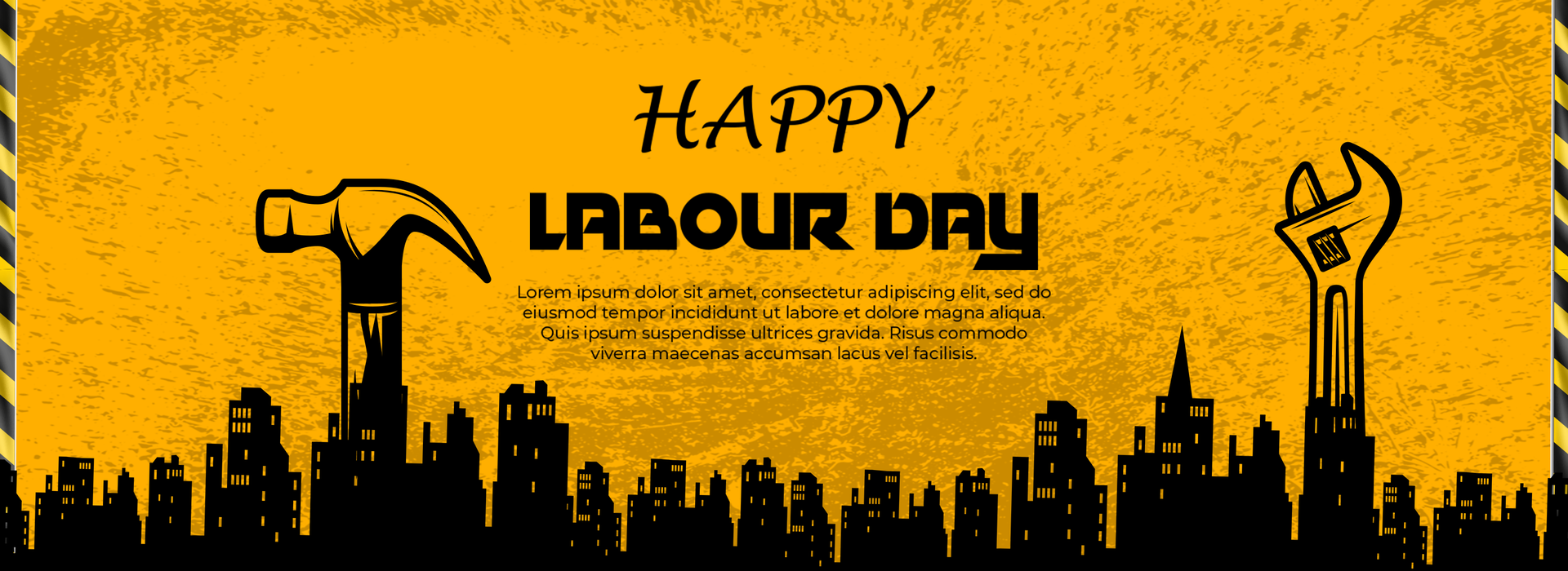 Happy Labor Day Horizontal Banner Design Template psd