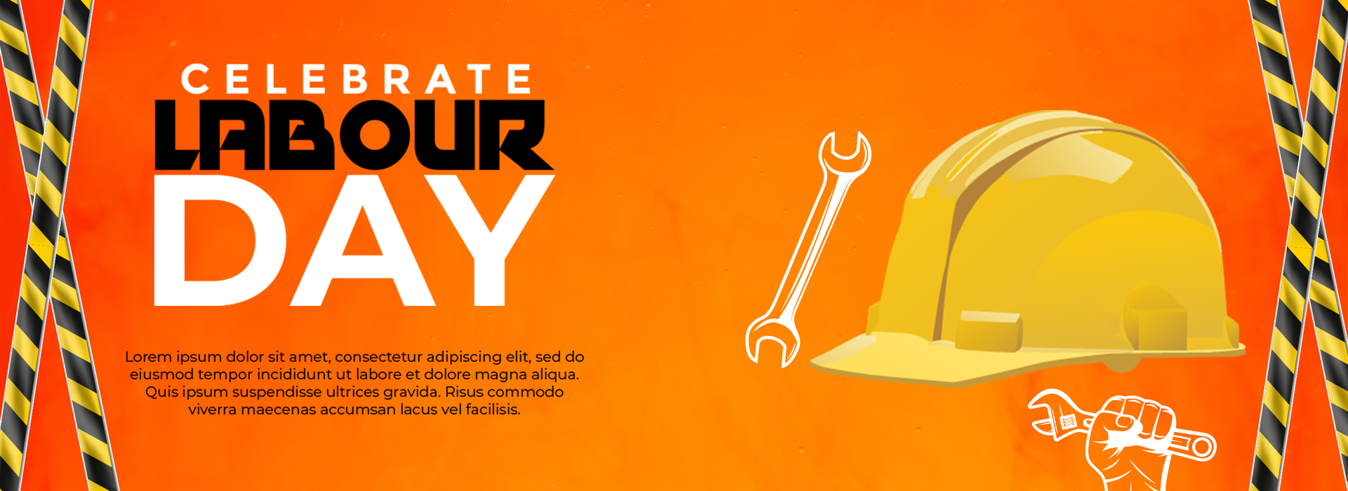 Celebrate Labour Day Banner Design Template for Social Media psd