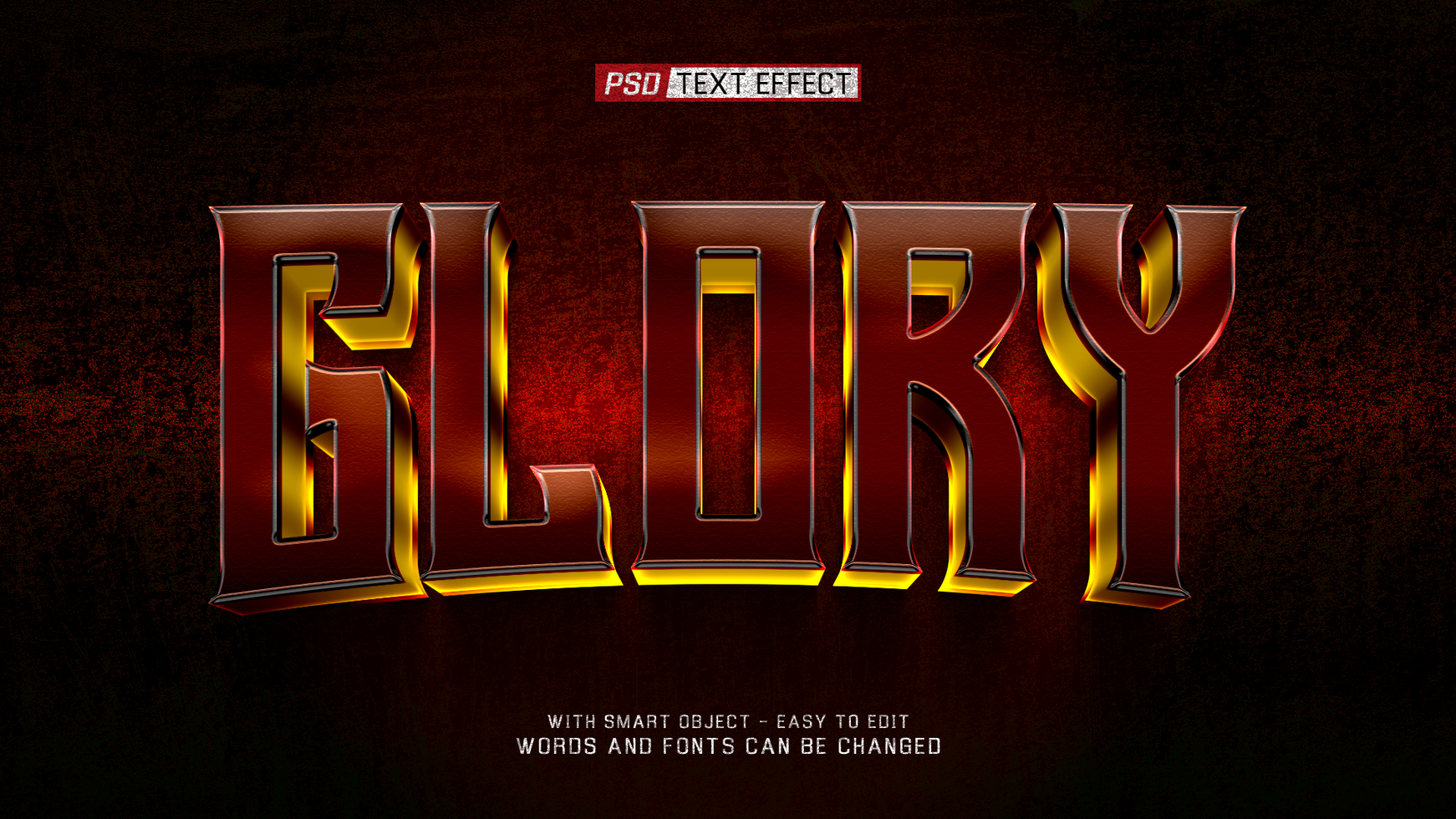 glory 3d text effect psd