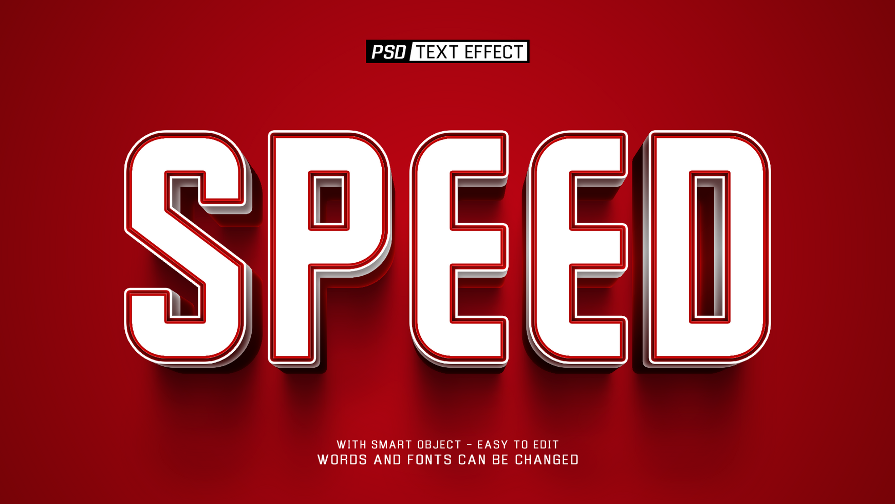 speed 3d text effect psd
