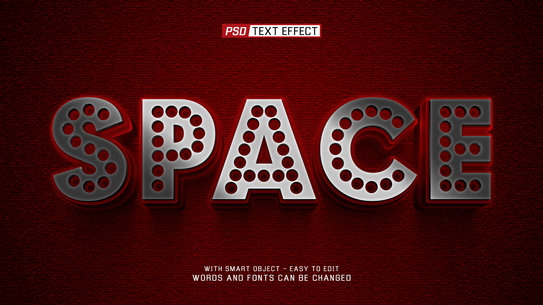 space 3d text effect psd