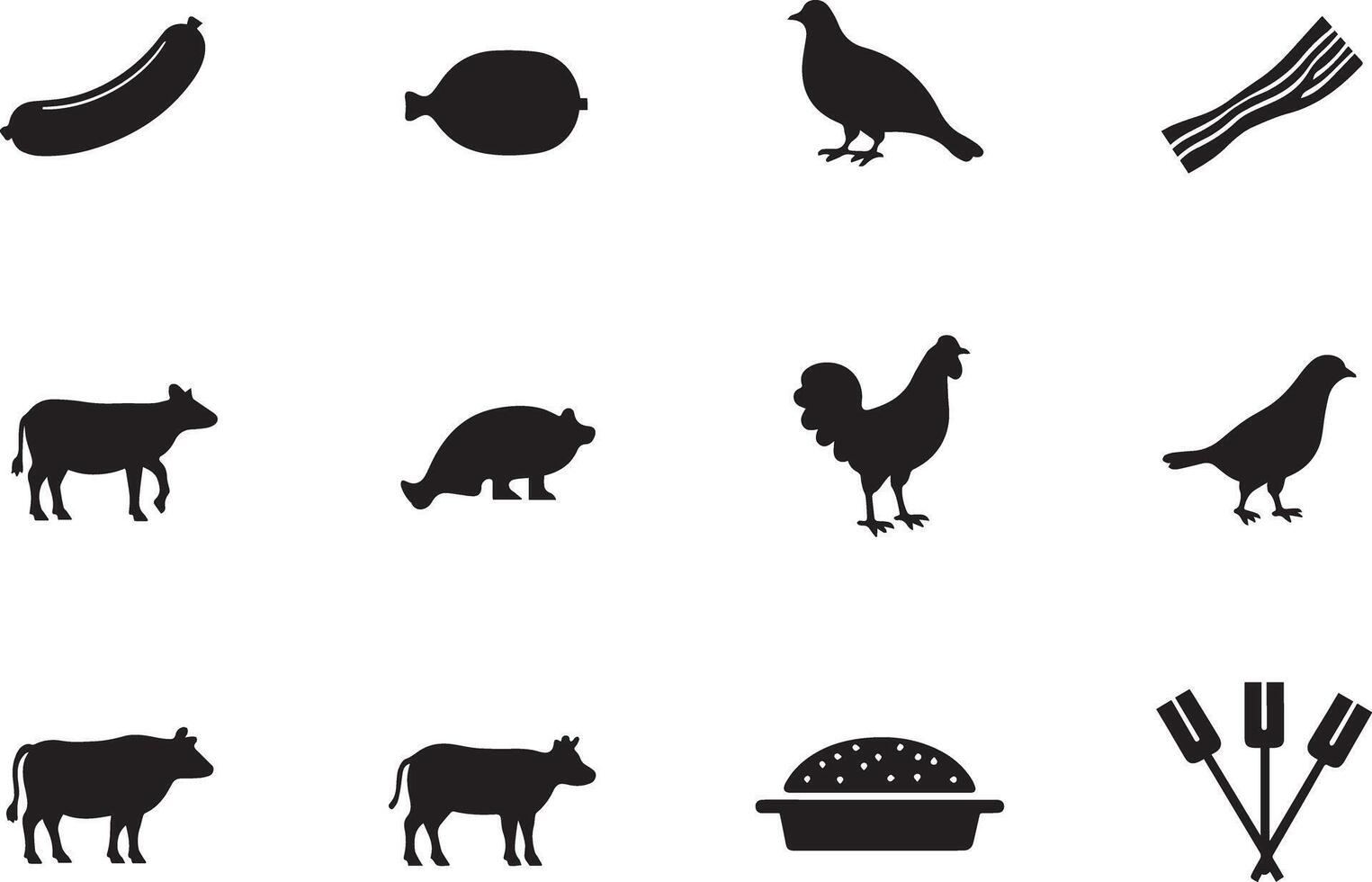 Set of icons, icon collection isolated vector