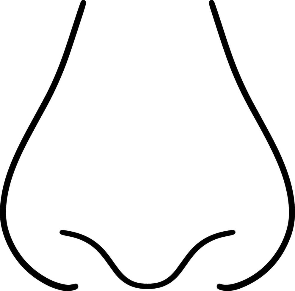 Doodle nose icon Hand drawing line art Sketch vector