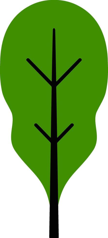 Doodle green tree icon Color clip art vector