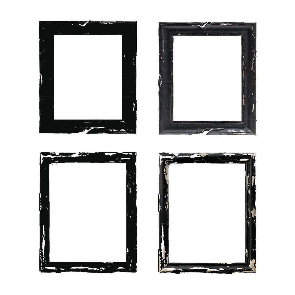 Black old frames set design. vector