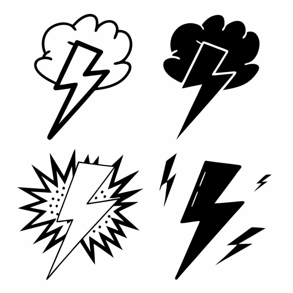 Cloud and lightning symbol. Thunderstorm sign. Storm weather icon vector