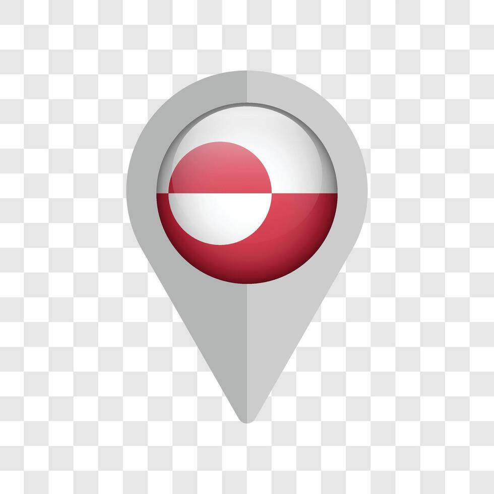 Pin map location of Greenland. illustration vector