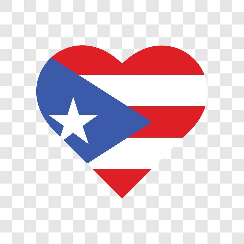 Puerto Rico flag love shape. illustration vector
