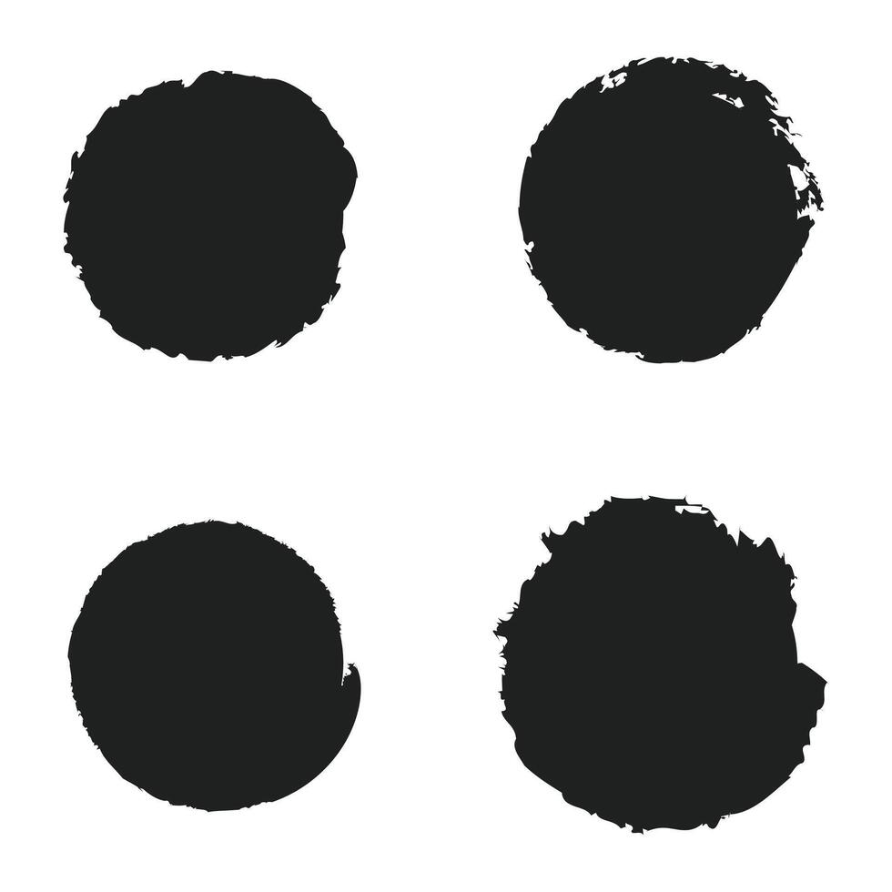 Grunge brush stroke shapes elements design. illustration vector
