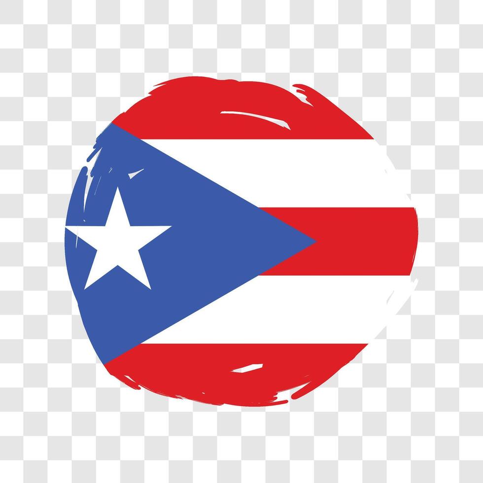 Flag of Puerto Rico with grunge brush stroke. illustration vector