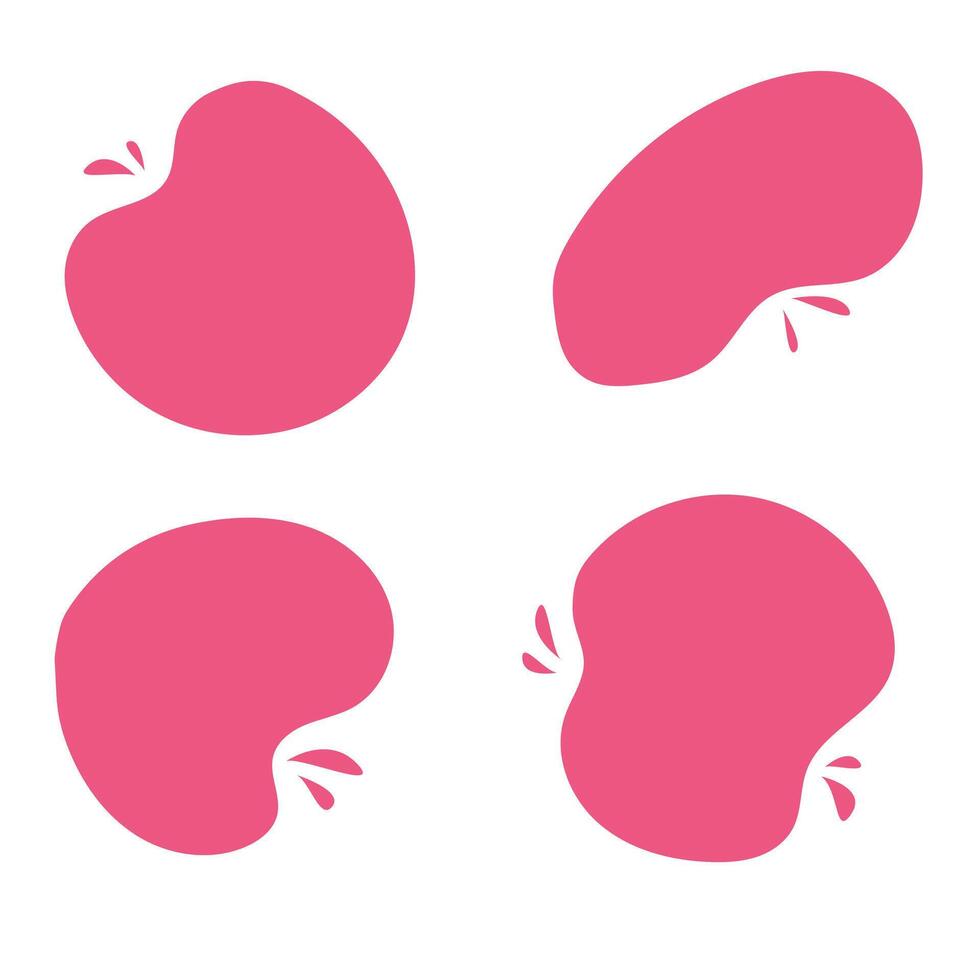 Abstract liquid fluid shapes element set design. illustration vector