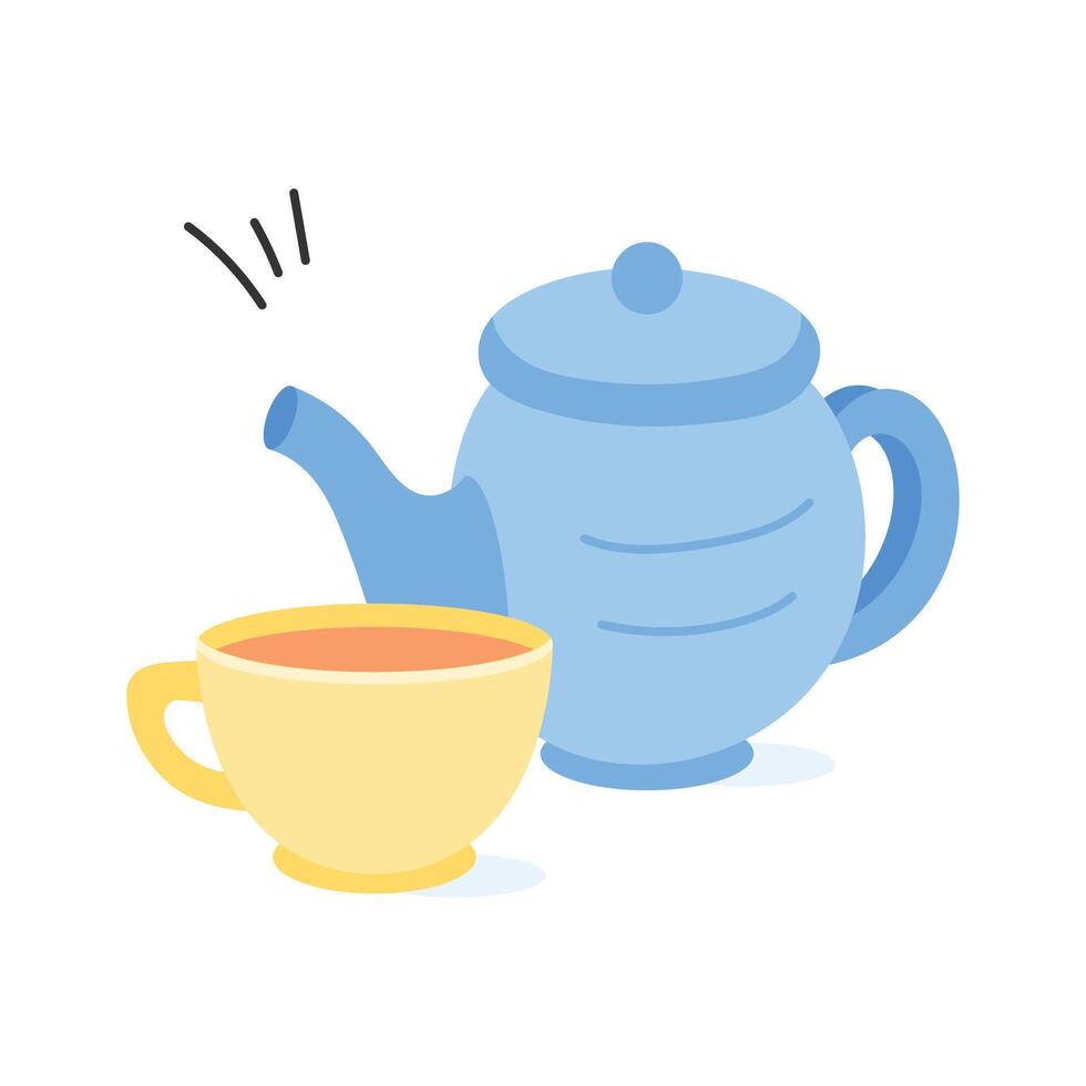 Elegant teapot illustration in trendy design style vector