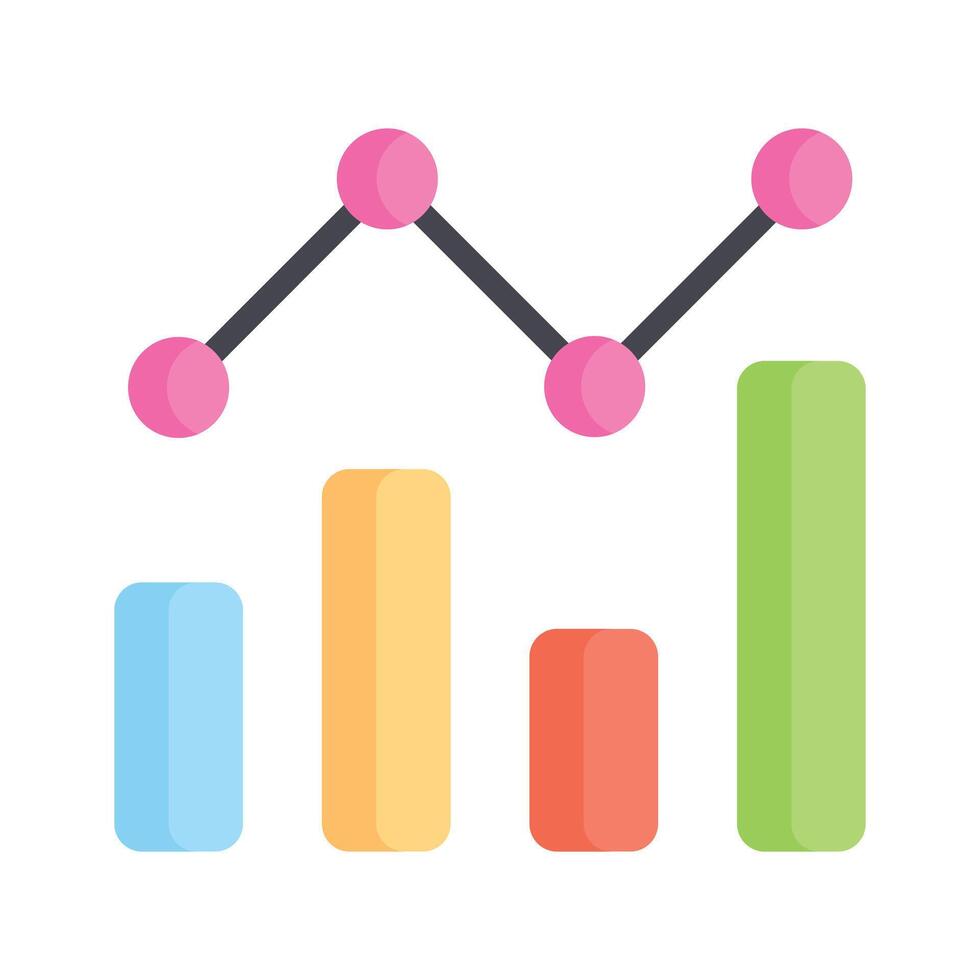 Bar chart representing performance metrics and analytics vector