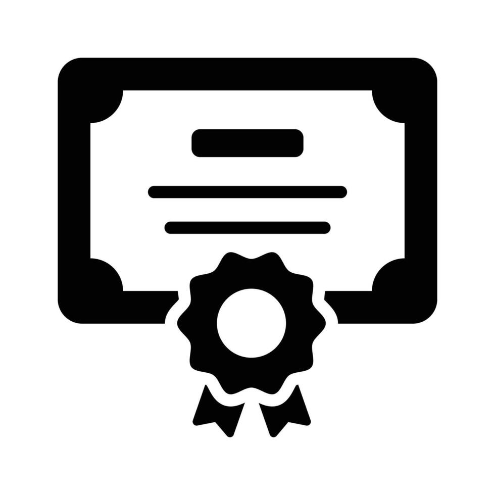 Certificate with a ribbon, symbolizing professional accreditation vector