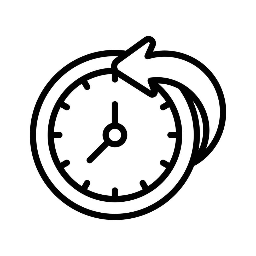 Clock with an arrow, symbolizing time sensitive tasks vector