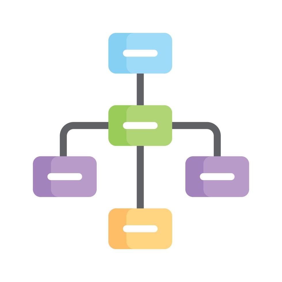 Hierarchical chart, representing team roles and organizational structure vector