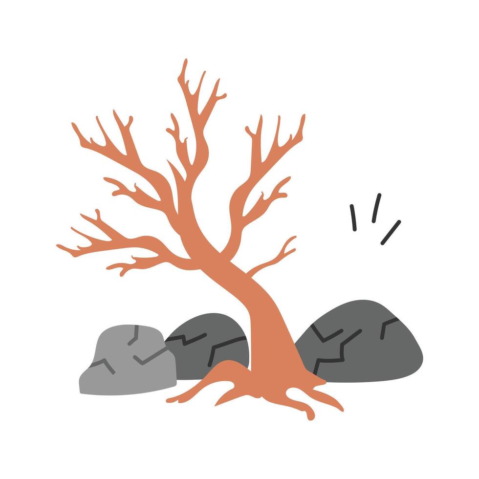 Dead tree representing the impact of deforestation vector