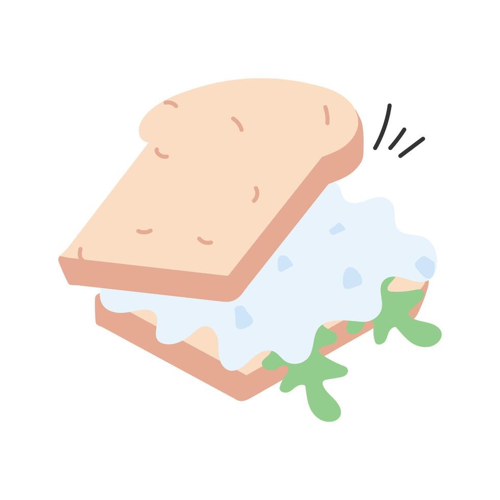 Tasty sandwich with layers, fast food concept icon vector