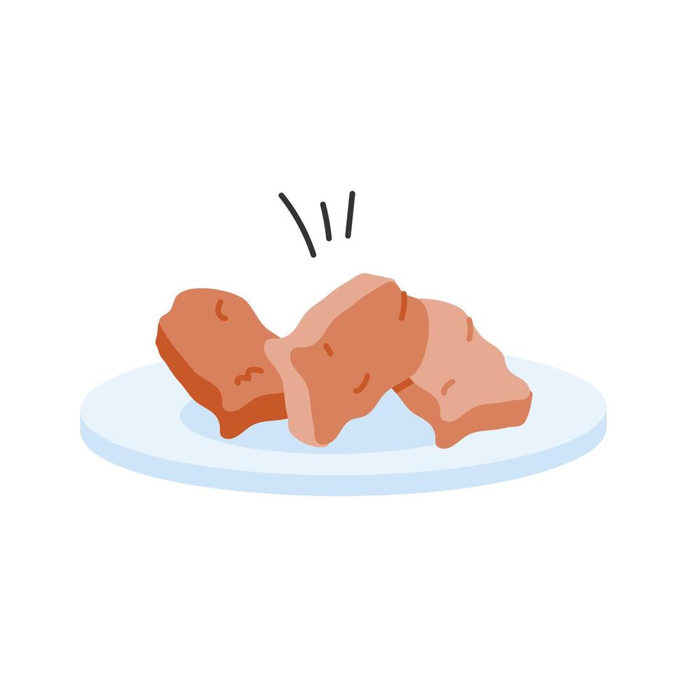 Trendy hand drawn icon of chicken nuggets vector