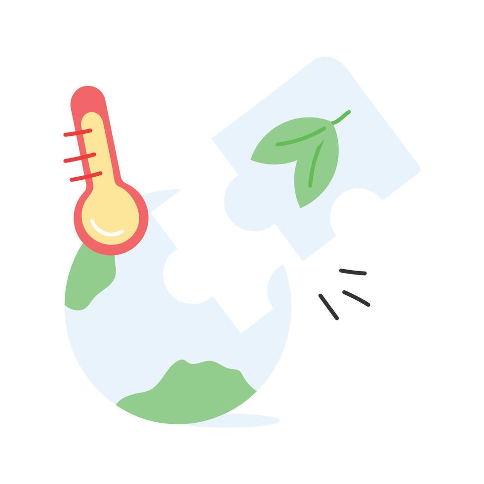 Illustration of Earth with a rising temperature icon vector