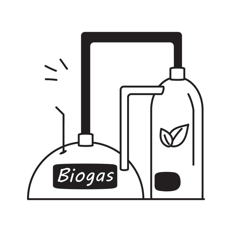 Biogas facility symbolizing sustainable energy from organic waste vector