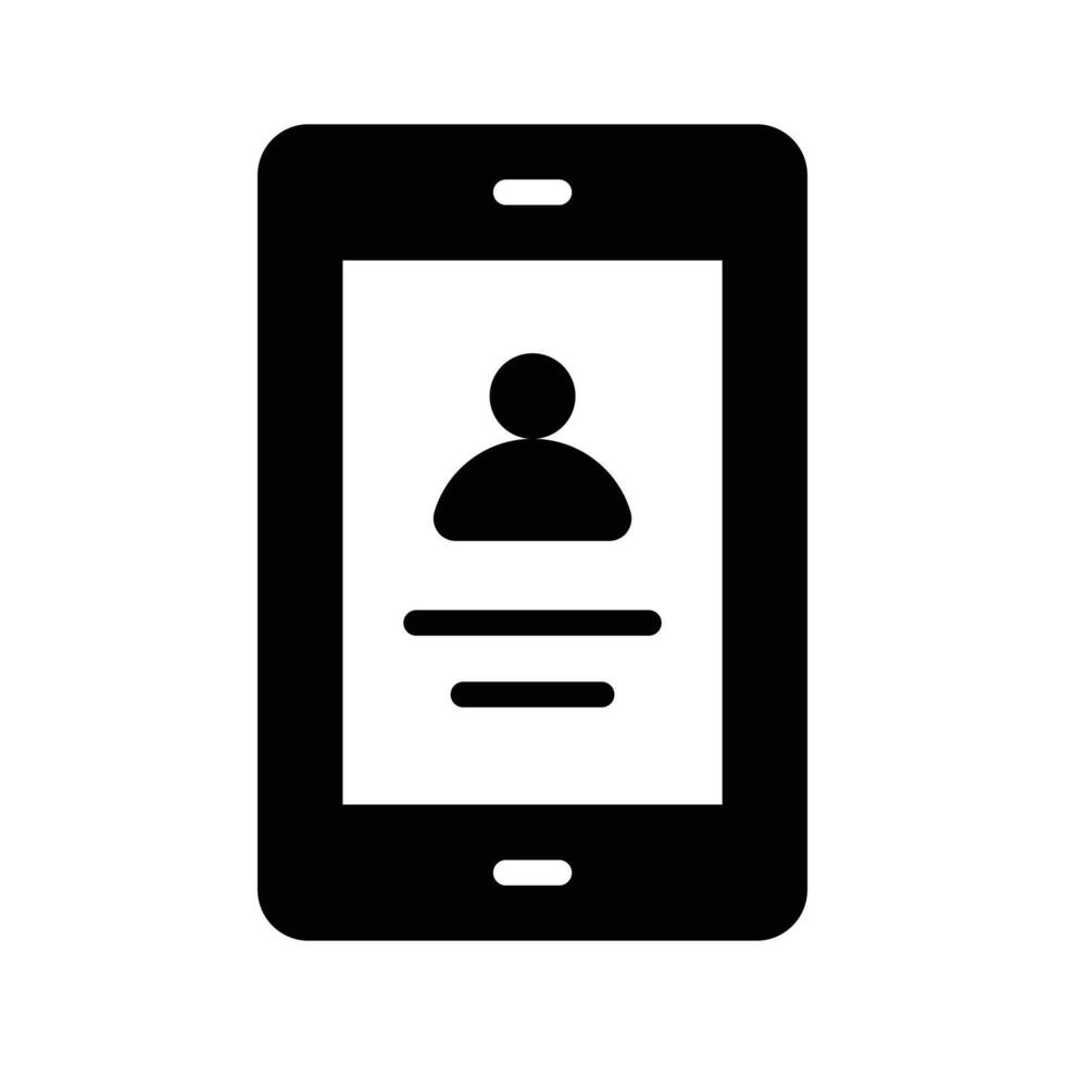 A smartphone with a user profile, symbolizing contact information vector