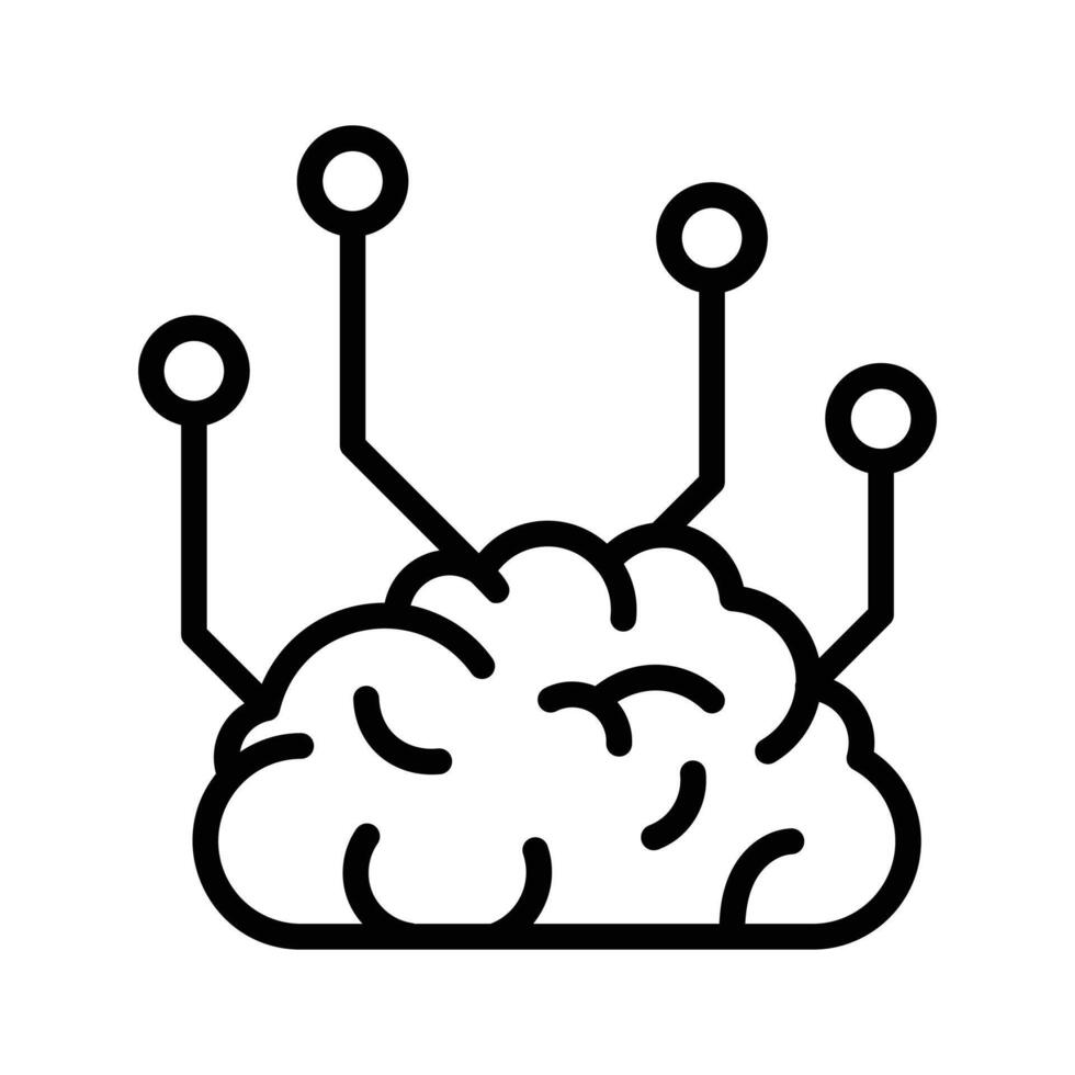 Brain with connections, symbolizing innovative and strategic thinking vector